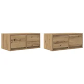 Vidaxl TV omarica 2 kosa artisan hrast 60x31x25,5 cm inženirski les