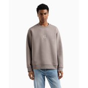Armani Exchange za moške. XM000368AF10818U6107 Siva majica z vratom za posadko (XS), Priložnostno, Šport, Bombaž, Večnam