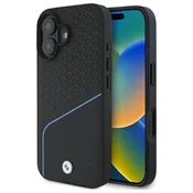 slomart Ohišje BMW Sign Leather Textured And Line MagSafe za iPhone 16 - črno