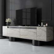 Hanah Home TV Komoda Bohem, 180x50x30 cm, Sivo-Crna