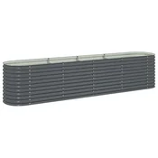 Vrtna sadilica od pocincanog celika 400 x 80 x 81 cm siva