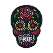 shumee Našitek mehiške lobanje Calavera črne barve - Prišitje - Vezen našitek/značka/emblem