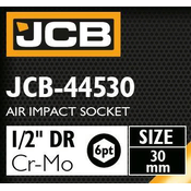 JCB Udarna glava 1/2 30mm 6-šnajder Cr-Mo NASADNI kljuc