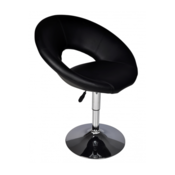 VIDAXL barski stolček (umetno usnje), črn