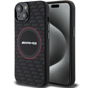 AMG AMG Silikonsko ohišje MagSafe z ogljikovim vzorcem za iPhone 15 (črno)