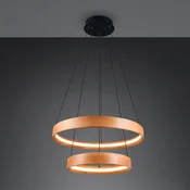 Trio Lighting LED viseča svetilka Lynwood, O 60 cm, barva lesa, les, 2-svetilna. - Dnevna soba/jedilnica