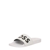 BOSS za moške. 50536835 Copati Aryeh white (45), Bela, Ravna stran, Ni, Priložnostno, Oblačila za plažo