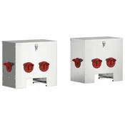 Vidaxl Hranilnik za piščance 2 pcs srebrna 60,5 x 29 x 51 cm