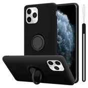 Cadorabo Ohišje Cadorabo, združljiv z Apple v tekoči črni barvi - zaščitni pokrov iz fleksibilnega silikona TPU z obročem, (20586301)