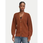 Elisabetta Franchi Pletena jopica MK-01S-66E2-V400 Rjava Regular Fit