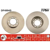 TRW DF4994S ZAVORNI DISK SPREDNJI L/D