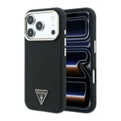 Maska Guess Kevlar Triangle Logo MagSafe za iPhone 17 Pro Max / 18 Pro Max crna