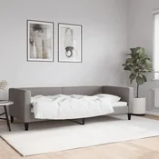 shumee vidaXL Kavč z ležiščem, taupe, 90x200 cm, oblazinjenje iz blaga