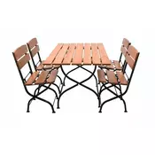 eoshop Leseni vrtni set WEEKEND 3: miza + 4 zložljivi stoli