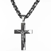 Moški verižnik Grand Cross - Črna/Srebrna/70cm KP32545