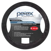 Steering Wheel Cover (black, plush, diameter 37-39 cm)