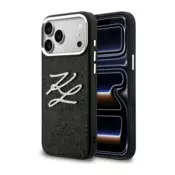 Maska Karl Lagerfeld IML Glitter KL Diamond Logo za iPhone 17 Pro crna