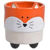 ORANŽEN keramični cvetlični lonček na nogah FOX za otroke 9 cm