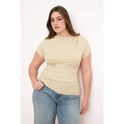 Trendyol Curve Ženska bluza Tbbss26Af00075, Bež