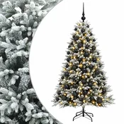 Vidaxl Umjetno božično drevo z okrasnimi kroglami 240 cm 300 LED