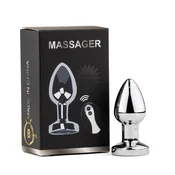 Gardj Europe Kovinski analni čep S z vibratorjem USB – daljinski upravljalnik