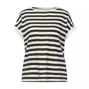 STREET ONE Majica  temno rjava / bela