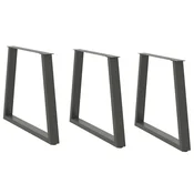 Vidaxl Noge za jedilno mizo v obliki črke V, 3 kosi, antracitne, 80 x (72-73,3) cm, jeklo