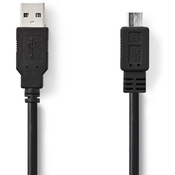 Nedis CCGP60500BK05 USB kabel USB 2.0 0,5 m USB A Micro-USB B Črna
