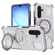 Hibridni ovitek Carbon Shield Pro za Samsung Galaxy A17 5G/A17 4G - purple transparent