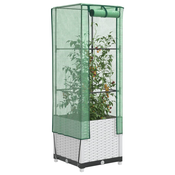 Povišena gredica s pokrovom za staklenik 40 x 40 x 139 cm