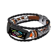 GS Retro usnjen pašček za Huawei Band 6/Honor Band 6 - rjav