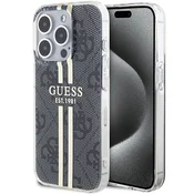 Guess GUHCP15LH4PSEGK iPhone 15 Pro 6.1 black hardcase IML 4G Gold Stripe (GUHCP15LH4PSEGK)