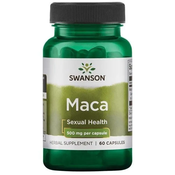 Swanson Ekstrakt Maca (perujska vodna kreša), 500 mg, 60 zeliščnih kapsul