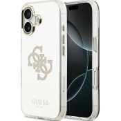 Ovitek Guess PC/TPU ogledalo 4G glitter logo MagSafe ovitek za iPhone 17 zlati (GUHMP17SHMR4GDG)