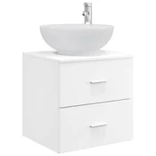 vidaXL Umivalnik s pritrditev na steno Bela 49,5 x 44,5 x 66,5 cm