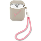 Guess GUACA2LSVSGP AirPods cover grey pink Silicone Vintage (GUACA2LSVSGP)