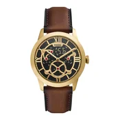 FOSSIL Analogna ura TOWNSMAN BIG TIC rjava/zlata