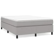 Vidaxl Posteljni okvir z vzmetmi svetlo siv 140x190 cm blago