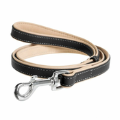 Usnjen pasji povodec Collar Soft - 122 cm, 25 mm - črno-bež