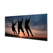 tulup.si Slika na akrilnem steklu Ljudje oblaki zahod 100x50 cm 4 obešalnika
