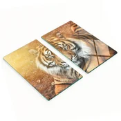 shumee Elegantne in trpežne steklene table z vzorcem bengalskega tigra 2x30x52 cm