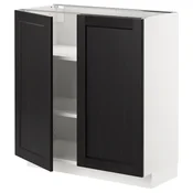 METOD Podni element s policama/2 vrata, bela/Lerhyttan crno bajcovano, 80x37 cm