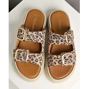 Tamaris Ženske kožne papuce 1-27239-42, Sa leopard printom