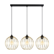 Luster na sajli MATT 3xE27/60W/230V crna/zlatna