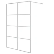 Vidaxl Pregrada za tuš srebrna 140x195 cm prozorno ESG steklo