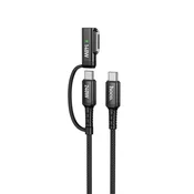 Hoco Kabel 2 v 1 USB-C na USB-C/Mag3 Hoco 240 W, 1,8 m, U142, črn