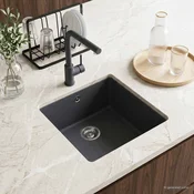 vidaXL Enojno pomivalno korito Granit 43 x 46 x 20 cm Grafitno siva