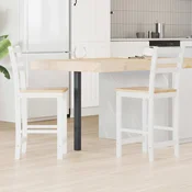 vidaXL Jedilni stoli 2 pcs Bela 40 x 47,5 x 99,5 cm Masivno gumovo les