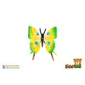 Tropski metulj Papilio/otakarek zeleno-rumena zooted plastika 5,5cm
