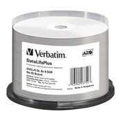 DVD+R DL Verbatim DataLife Plus 8,5 GB, 8x širok, termalni, za tiskanje (vreteno 50)